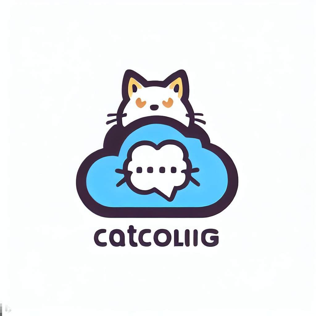 Bing: create a logo that talk about cloud computing and has a cat on it
