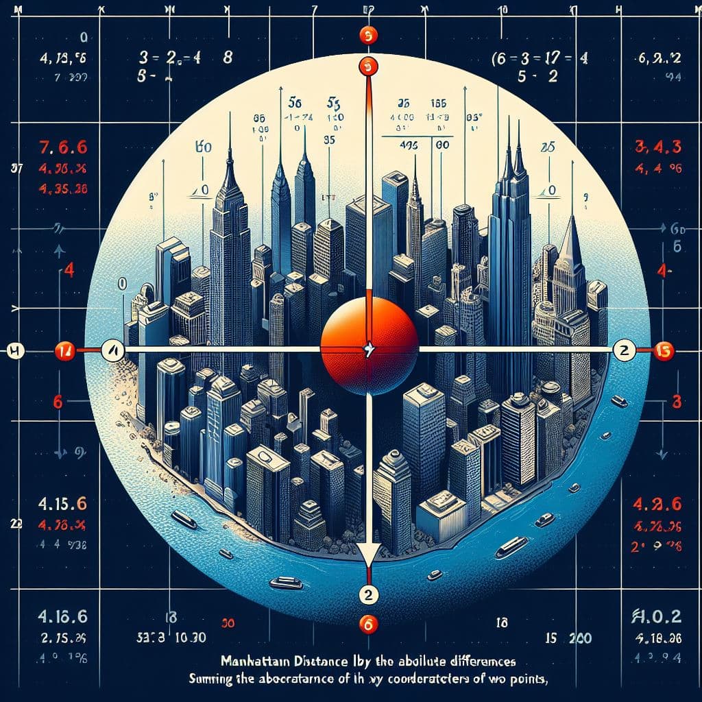 Explain further The Manhattan distance from cell C to cell I is 2 (moving 1 unit horizontally and 1 unit vertically).